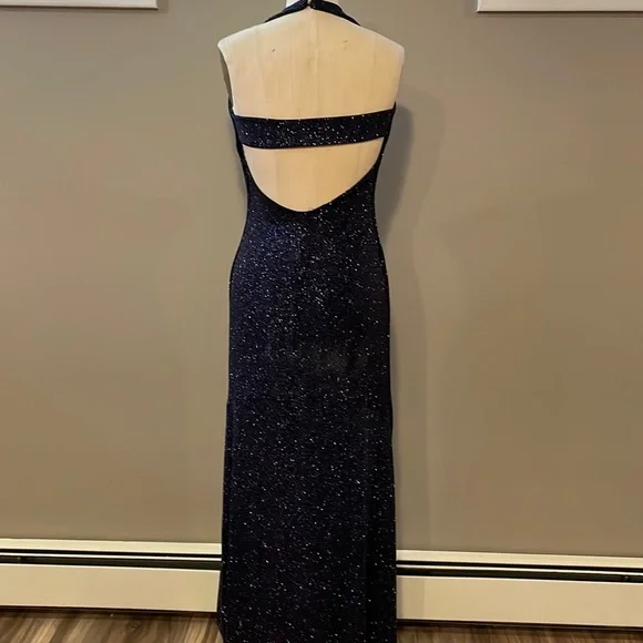 Glitter tank halter dark purple cocktail dress - handmade, beautiful! - Picture 5 of 7